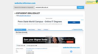estudent.ddu.edu.et at WI. Dire Dawa University - Website Informer