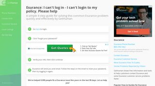 Esurance: I can't log in | How-To Guide - GetHuman