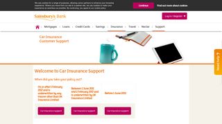 Car insurance support | Sainsbury's Bank