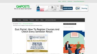 Esut Portal: How To Register Courses And Check Every Semester ...