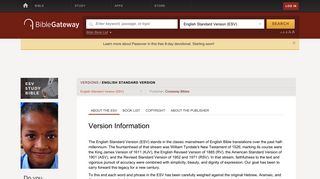 English Standard Version (ESV) - Version Information - BibleGateway ...