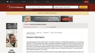 English Standard Version (ESV) - Version Information - BibleGateway ...