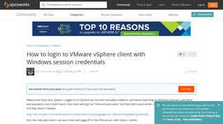 [SOLVED] How to login to VMware vSphere client with Windows ...