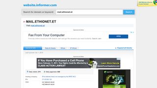 mail.ethionet.et at Website Informer. Visit Mail Ethionet.