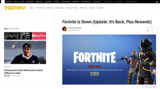 Fortnite Is Down [Update: It's Back, Plus Rewards] - Kotaku