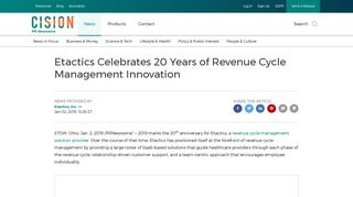 Etactics Celebrates 20 Years of Revenue Cycle Management Innovation