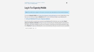 Log into eTapestry Mobile - Blackbaud