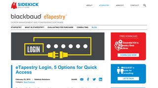 eTapestry Login, 5 Options for Quick Access - Sidekick Solutions