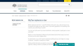 MyTax replaces e-tax | Australian Taxation Office