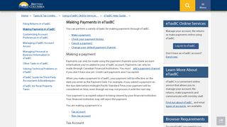 Making Payments in eTaxBC - Province of British Columbia