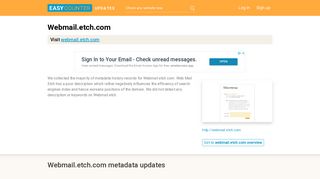 Web Mail Etch (Webmail.etch.com) - Outlook Web App - Easycounter