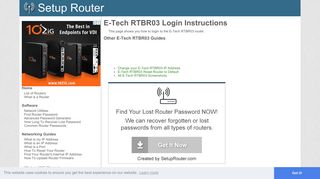 How to Login to the E-Tech RTBR03 - SetupRouter