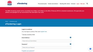 eTendering - eTendering Login - NSW eTendering - NSW Government