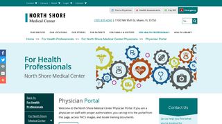 Physician Portal | North Shore Medical Center | Miami FL