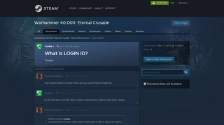 What is LOGIN ID? :: Warhammer 40,000: Eternal Crusade General ...