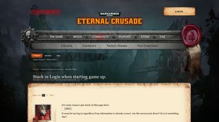 Stuck in Login when starting game up. | Warhammer 40,000: Eternal ...
