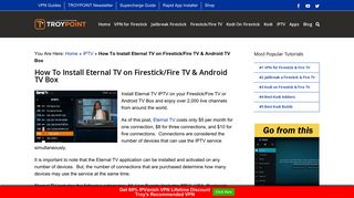 Install Eternal TV & Enjoy Over 2,000 Live HD TV Channels $5