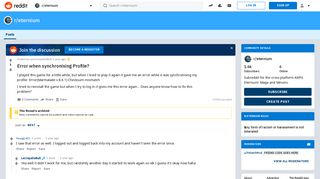 Error when synchronising Profile? : eternium - Reddit