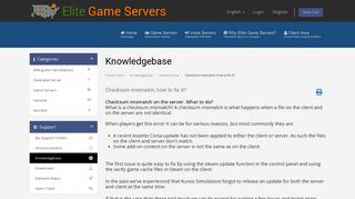Checksum mismatch, how to fix it? - Knowledgebase - Elite Game ...