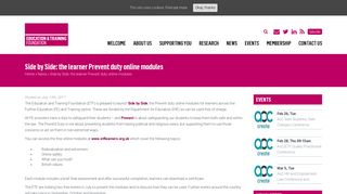 Side by Side: the learner Prevent duty online modules - The Education ...