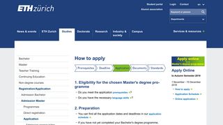 How to apply | ETH Zurich