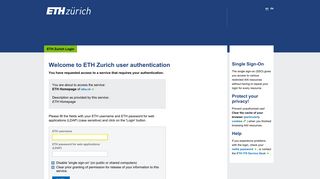 Web Login Service - ETH Zürich