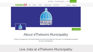 eThekwini Municipality Jobs and Vacancies - Careers24