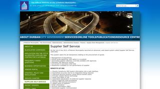 Supplier Self Service - eThekwini Municipality