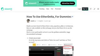 How To Use EtherDelta, For Dummies — Steemit