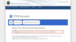 ETID Account - Defense Logistics Agency
