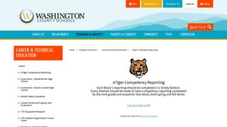 Career & Technical Education / eTiger Competency Reporting