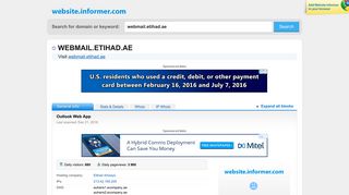 webmail.etihad.ae at WI. Outlook Web App - Website Informer