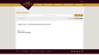Cabin Crew - Worldwide Assessment Centre - Jobs at Etihad Airways