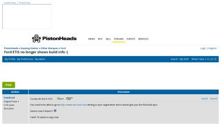 Ford ETIS no longer shows build info :( - Page 1 - Ford - PistonHeads