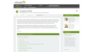 Etisalat - Company Profile - Company Profile