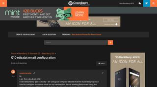 Q10 etisalat email configuration - BlackBerry Forums at CrackBerry.com
