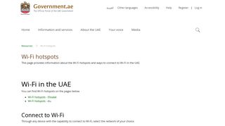 Wi-Fi hotspots - The Official Portal of the UAE Government
