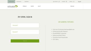 Etisalat.ae - My Email Sign In