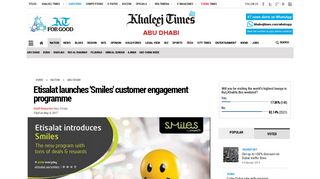 Etisalat launches 'Smiles' customer engagement programme - Khaleej ...