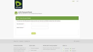 eLife Password Reset - Etisalat Online Services - Powered by Etisalat