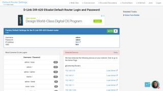 D-Link DIR-620 Etisalat Default Router Login and Password