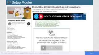 Login to Dlink DSL-2750U-Etisalat Router - SetupRouter