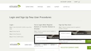 Login and Sign Up New User Procedures - Etisalat Domains ...