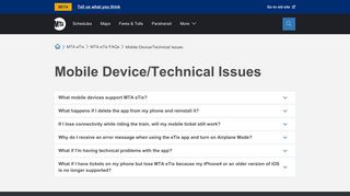 Mobile Device/Technical Issues - MTA