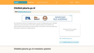 Etkdbkd Jakarta (Etkdbkd.jakarta.go.id) - Easycounter