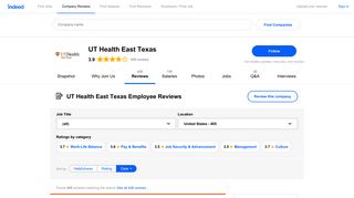 Working at UT Health East Texas: 402 Reviews | Indeed.com
