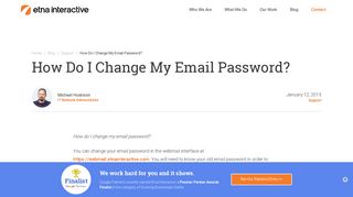 How to Change an Email Password for Etna Interactive Webmail