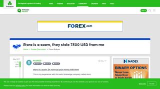 Etoro is a scam, they stole 7500 USD from me - Forex Brokers ...