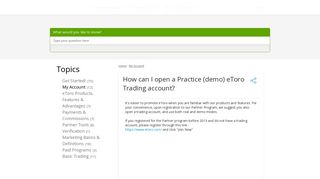 How can I open a Practice (demo) eToro Trading account?