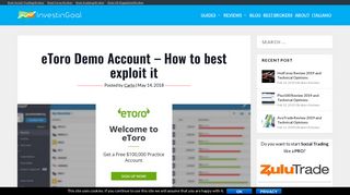 eToro Demo Account - How to best exploit it - InvestinGoal